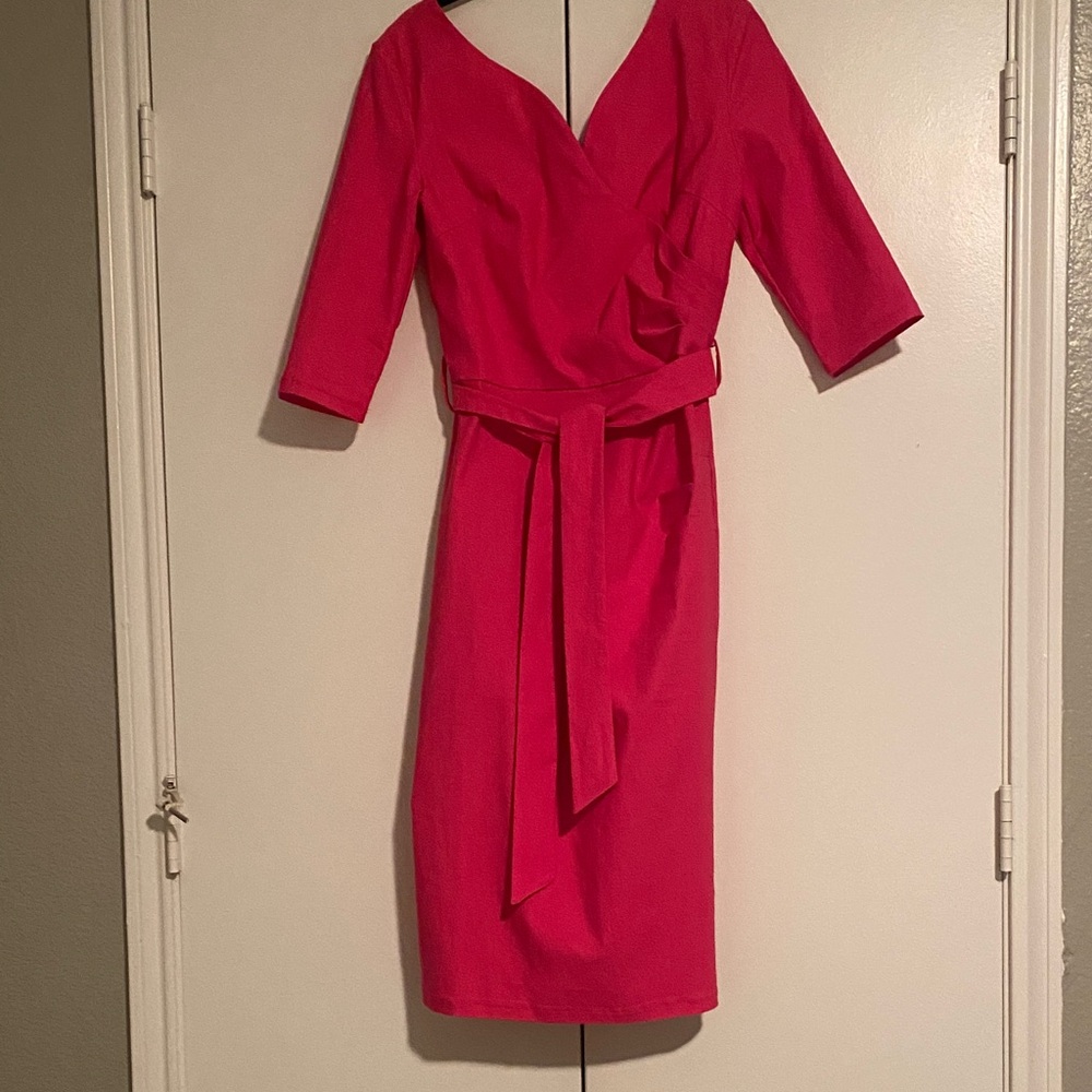 Elegant Pink Wrap Dress